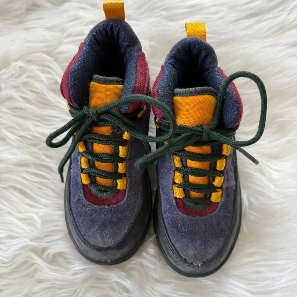 Gymboree Vintage 90s Boys Boots Shoes Colorblock Retro Low Hiking Chunky Unisex
